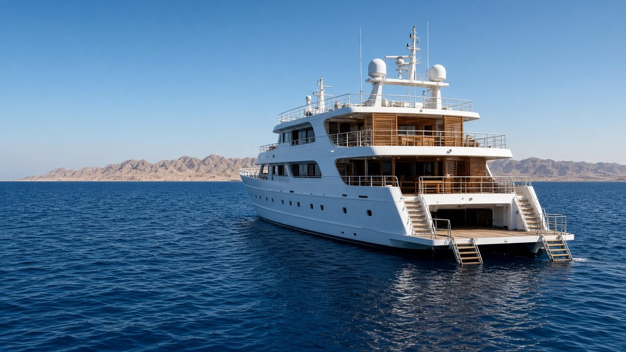 Red Sea liveaboard dive yacht at sea off the Sinai coast